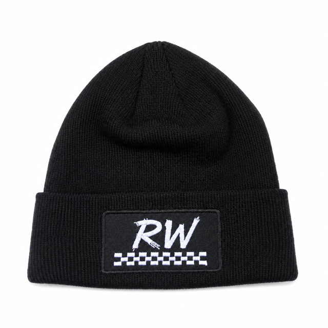 Black Raised Wreckless Beanie
