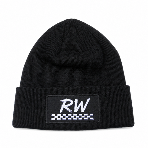Black Raised Wreckless Beanie