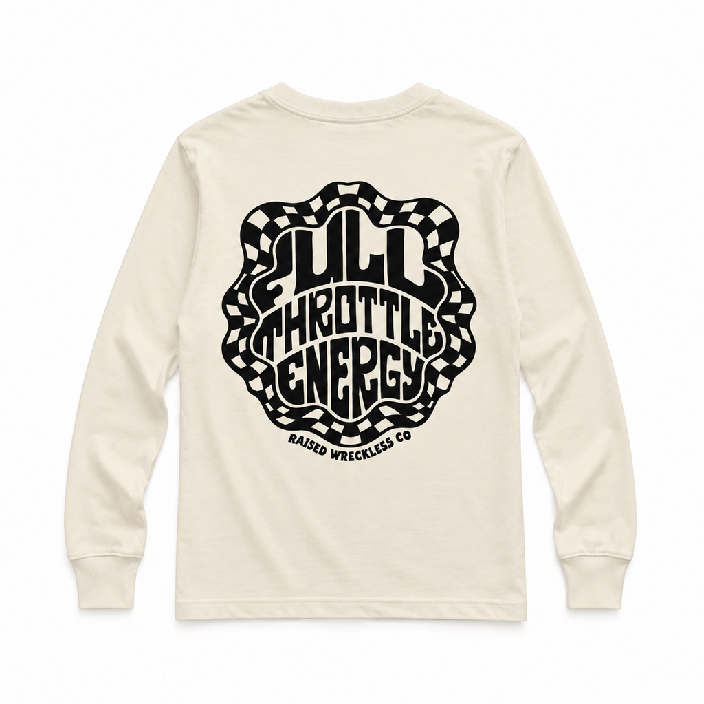 Big Kids Full Throttle Energy Long Sleeve - Vintage White
