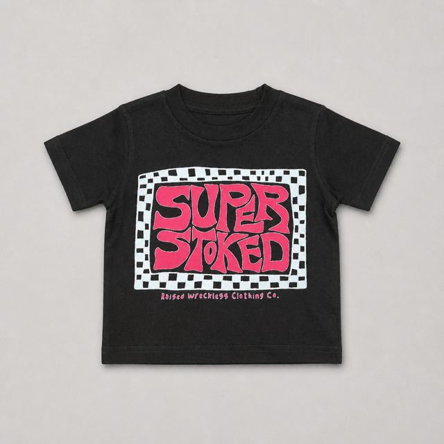 Super Stoked Tee Black/Pink