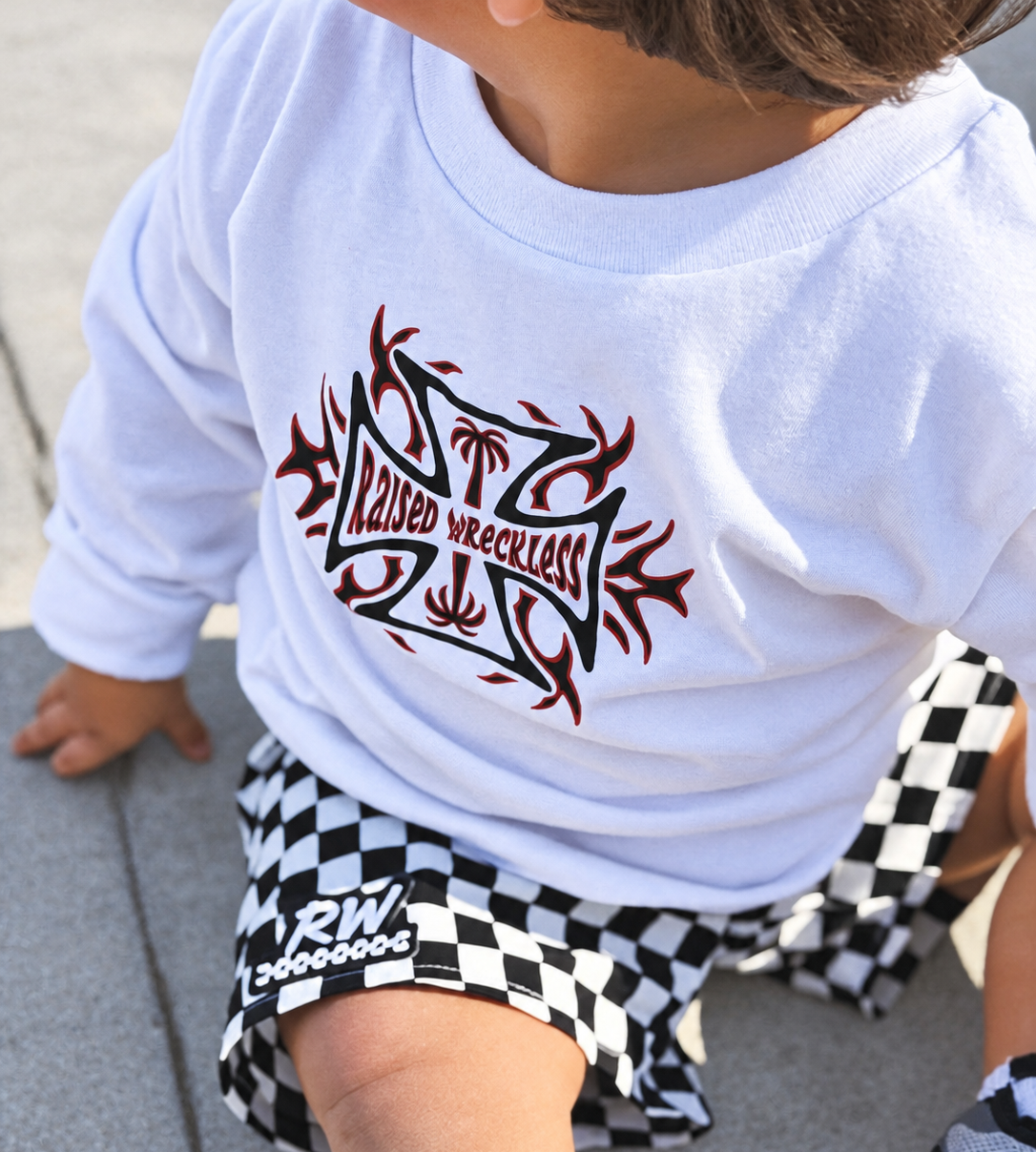 RW Cross Long Sleeve White Tee